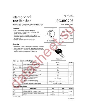 IRG4BC20U-S datasheet  